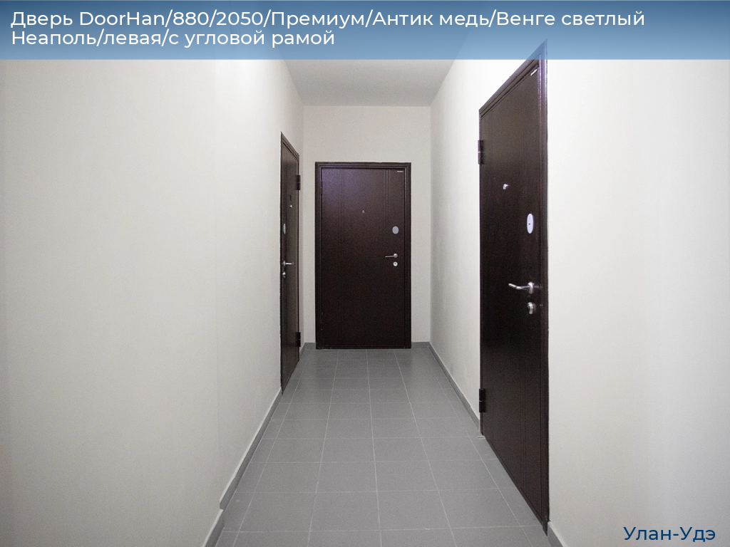 Дверь DoorHan/880/2050/Премиум/Антик медь/Венге светлый Неаполь/левая/с угловой рамой, ulan-ude.doorhan.ru