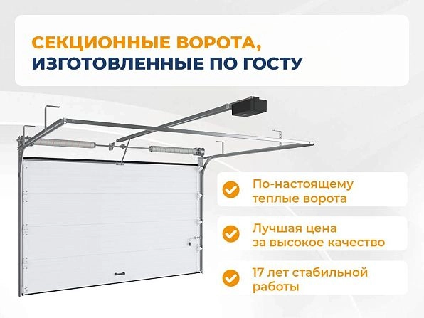 Секционные ворота 3300х2500 мм белые DoorHan RSD02, ulan-ude.doorhan.ru